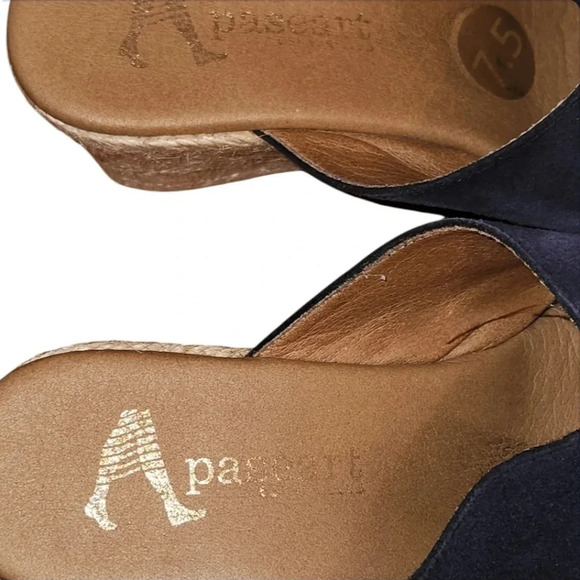 Vintage Suede Leather Wedge Sandals - Picture 3 of 3